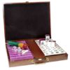 Jumbo American Purple Glitter Mah Jongg Tiles in Wooden Box
