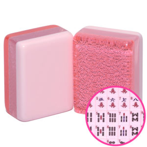 Pink Glitter Mah Jongg Tiles with Pink Faces