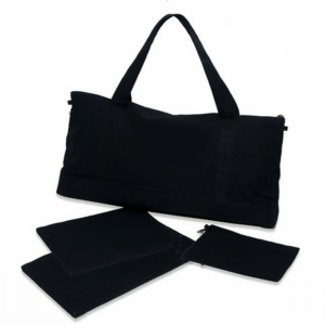 Black Canvas Mah Jongg Travel Tote with Three Zippered Pouches