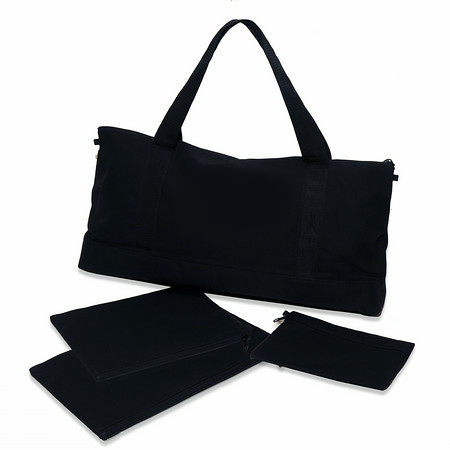 Black Canvas Mah Jongg Travel Tote with Three Zippered Pouches