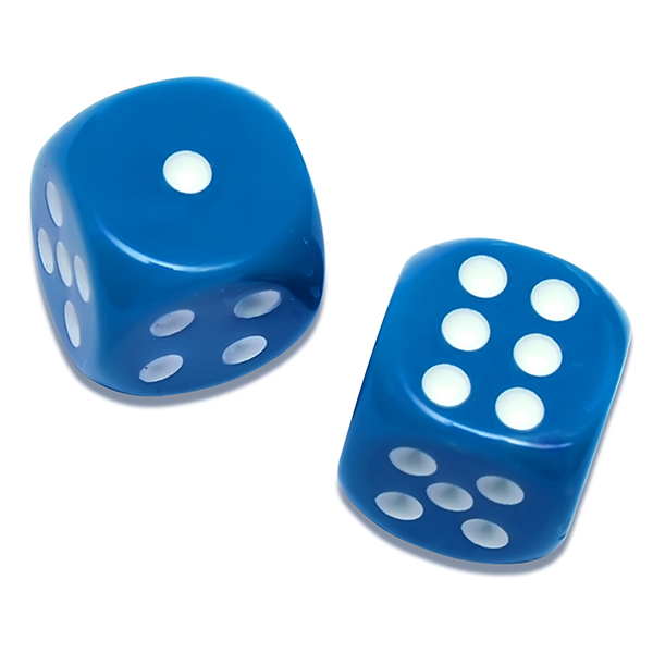 Solid Blue Game Dice Mahjong Dice
