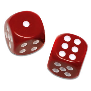 Solid Red Playing Dice