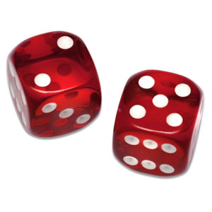 Translucent red dice set of 2