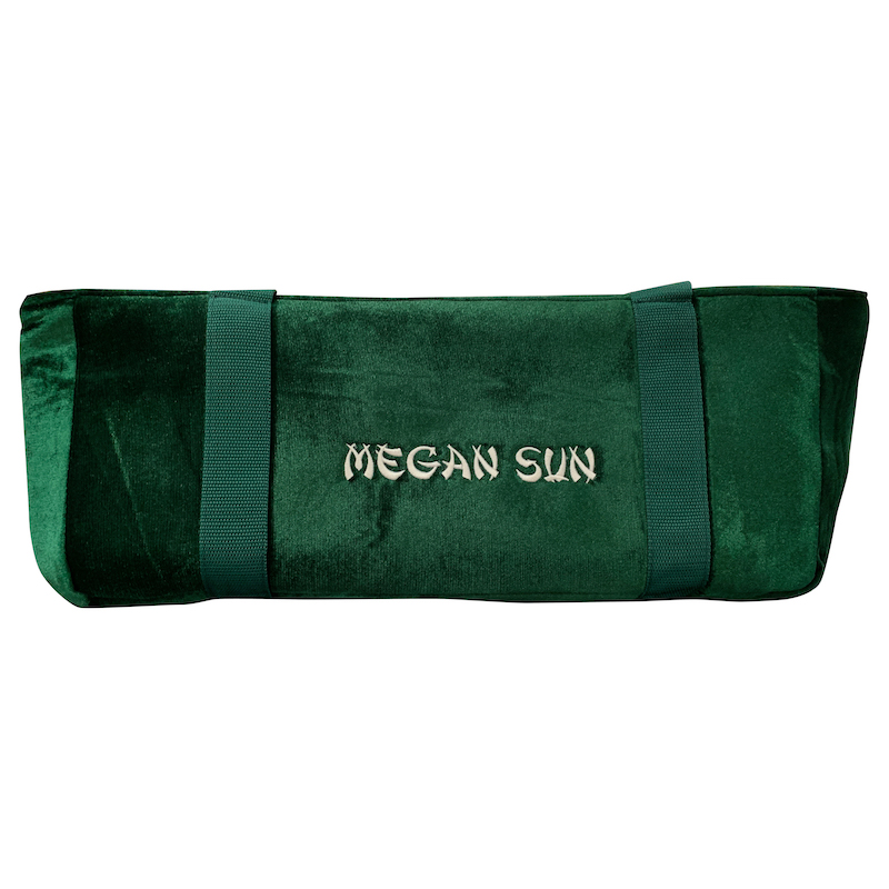 Green Velour Mah Jongg Case Bag with Embroidery
