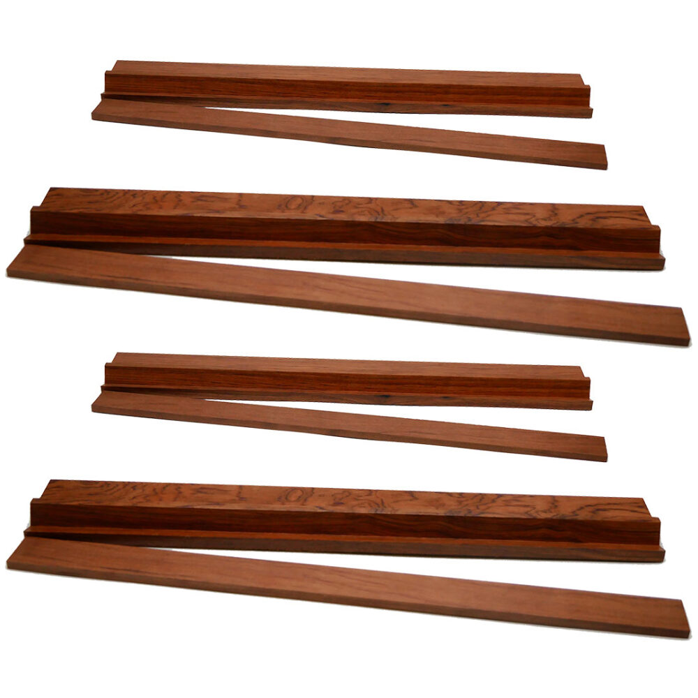 18 Bubinga Wood Mah Jongg Racks WITHOUT Brass Ends set Of 4 