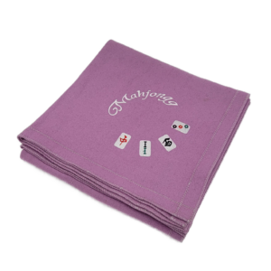 Luxury Wool Blend Table Cover - Lilac with Words & Tiles