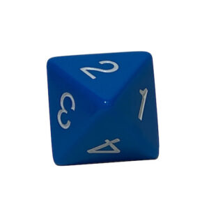 One Jumbo Solid Blue Eight Sided Die (D8)