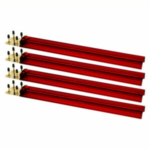 Set of 4 Racks with Brass Ends - Ruby Red