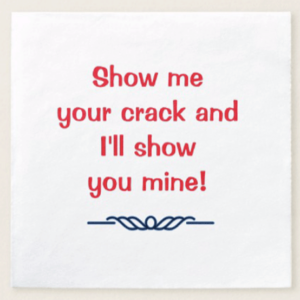 mah jong napkin - show me your crack