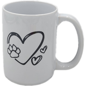 Heart and Paw Print Mah Jongg Mug