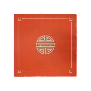 Double Happiness Red and Gold Mah Jongg Rubber Backed Mat