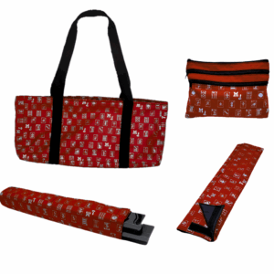 Burgundy and Silver MJ Over the Shoulder Mah Jongg Travel Bag - Trays NOT included